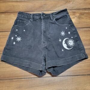 Hot Topic Junior Black Celestial Shorts - Size 3